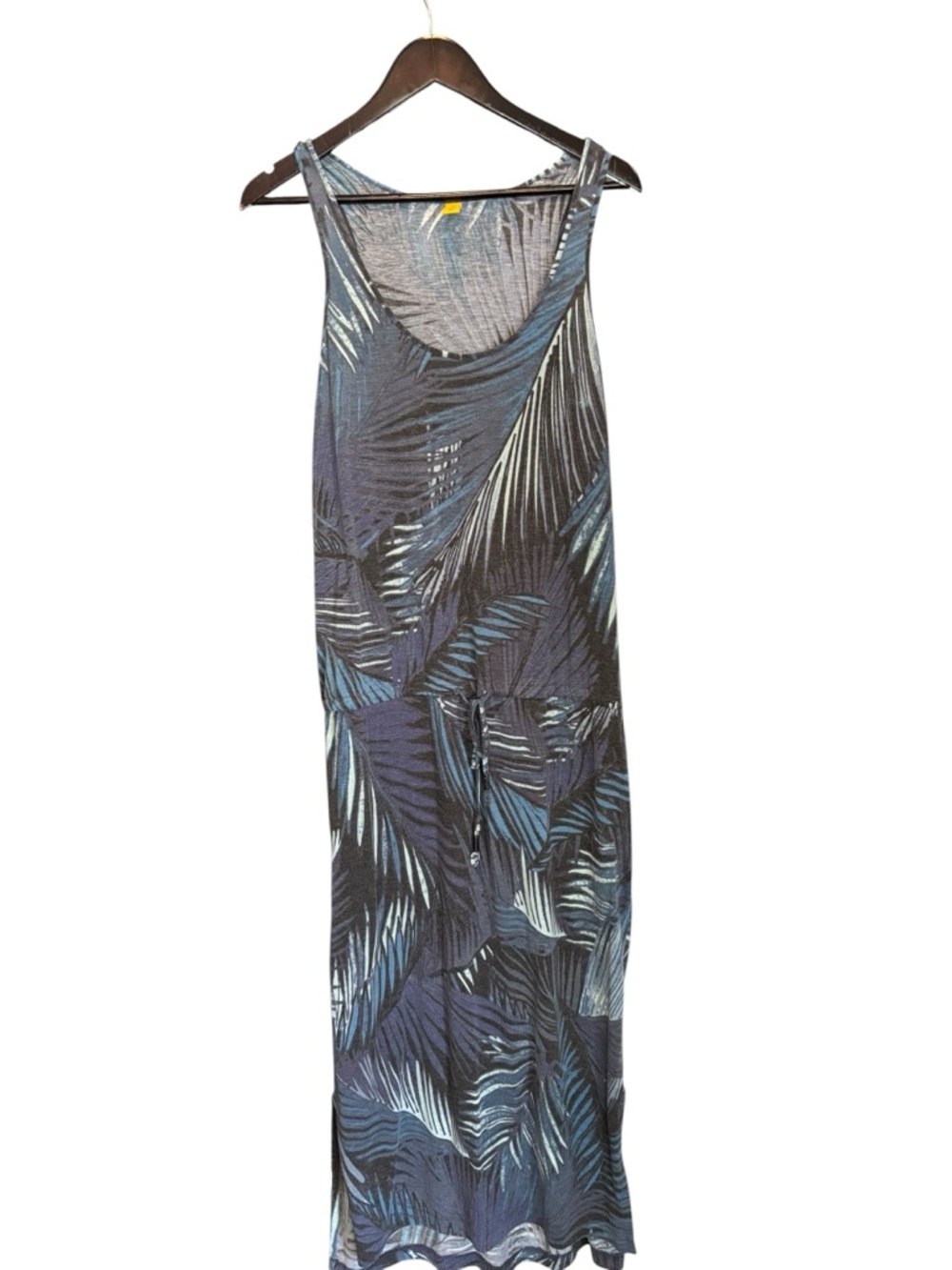 Lole Navy and Teal Tropical-Print Maxi Dress
